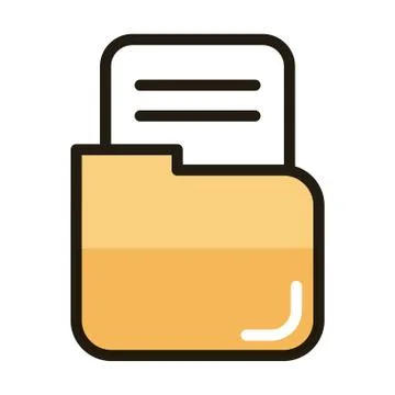 Folder file data internet web technology interface line and fill style icon Stock Illustration