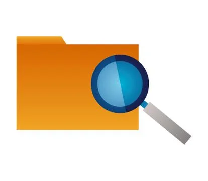 Folder file data magnifying glass 스톡 일러스트