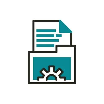 Folder file data web development icon line and fill Illustrazione stock