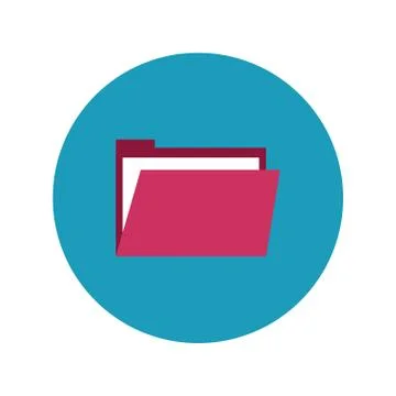 Folder file document block and flat style Stock Illustration