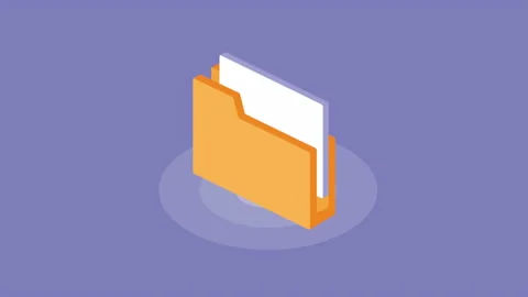 Folder file document data animation Stock Footage 137771871