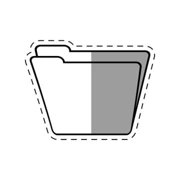 Folder file document line shadow Stock Illustration