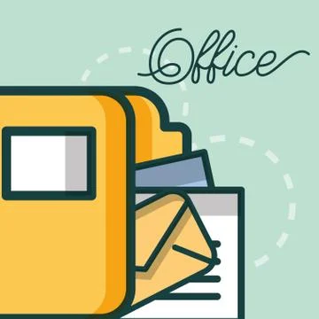 Folder file document mail archive office Stock Illustration