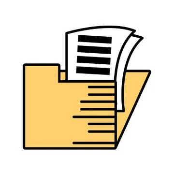 Folder file document outline Illustrazione stock