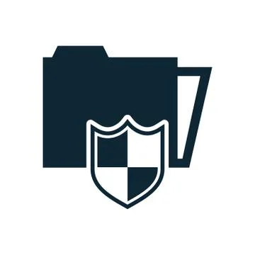 Folder file document with security shield Stock Illustration