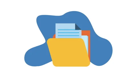 Folder file documents data animation Stock Footage 153290936