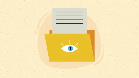 Folder file documents with security animation Stock Footage 240049404