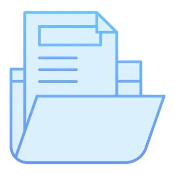 Folder with file flat icon. Archive folder blue icons in trendy flat style 库存插图