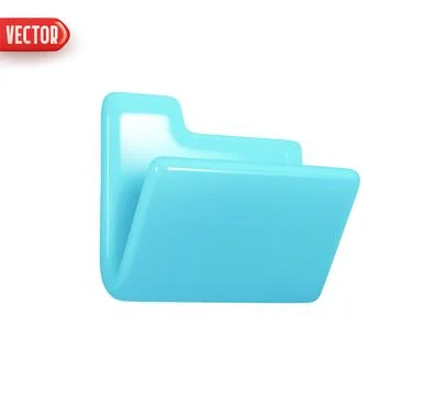 Folder file. Folder with document archive. Open Computer file blue color. R.. Illustrazione stock