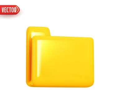Folder file. Folder with document archive. Computer file yellow color. Real.. 스톡 일러스트