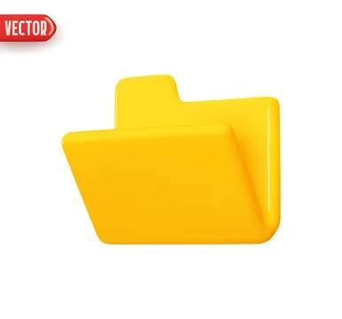 Folder file. Folder with document archive. Open Computer file yellow color... Stock Illustration