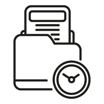 Folder file icon outline vector. Rush job Stock-Illustration