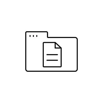 Folder file icon. Simple line, outline vector of icons for ui and ux, website or Illustrazione stock