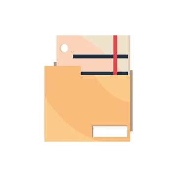 Folder file papers office work business equipment icon Stock Illustration