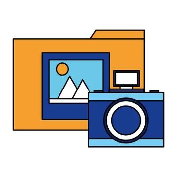Folder file photo camera Stock Illustration