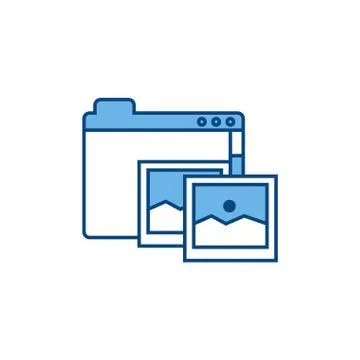 Folder file pictures internet line and fill Stock Illustration