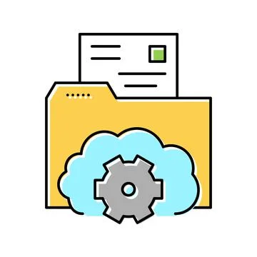 Folder file storage work color icon vector illustration Stock Illustration