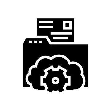 Folder file storage work glyph icon vector illustration Stock Illustration