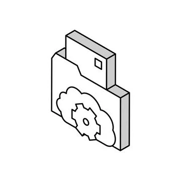 Folder file storage work isometric icon vector illustration Stock Illustration