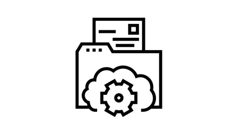 Folder file storage work line icon animation Stock Footage 157278717