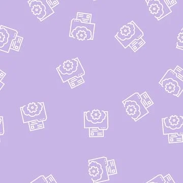 Folder file storage work line seamless pattern Illustrazione stock