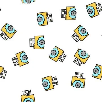 Folder file storage work vector seamless pattern 库存插图