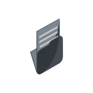 Folder file technology hardware device computer isometric Stock Illustration