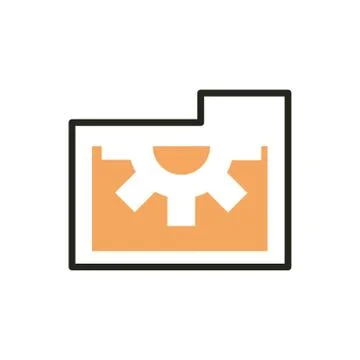 Folder file web development icon line and fill イラスト素材