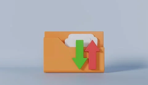 Folder with files and arrow icon, File sharing or sending document Stock Illustration