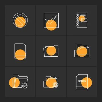 Folder , files , directory , search , code , eps icons set vector イラスト素材