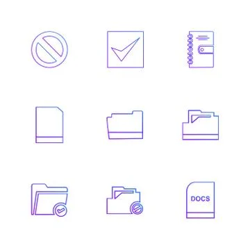 Folder , files , directory , search , code , eps icons set vector 스톡 일러스트