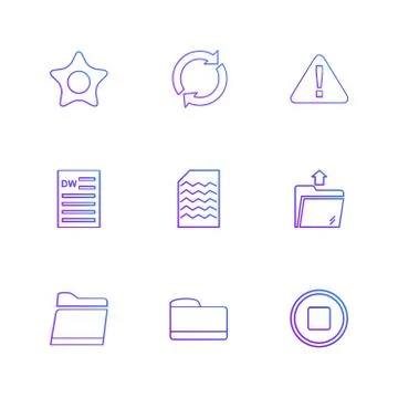 Folder , files , directory , search , code , eps icons set vector 스톡 일러스트