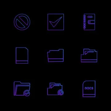 Folder , files , directory , search , code , eps icons set vector 스톡 일러스트