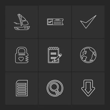 Folder , files , directory , search , code , eps icons set vector 스톡 일러스트