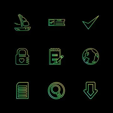 Folder , files , directory , search , code , eps icons set vector 스톡 일러스트