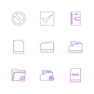 Folder , files , directory , search , code , eps icons set vector 스톡 일러스트