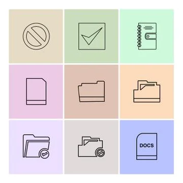 Folder , files , directory , search , code , eps icons set vector イラスト素材