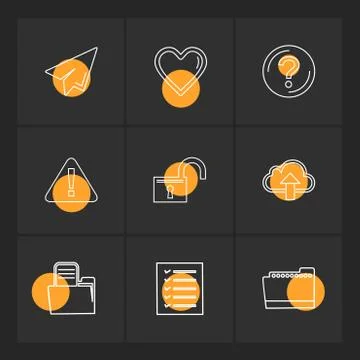 Folder , files , directory , search , code , eps icons set vector 스톡 일러스트