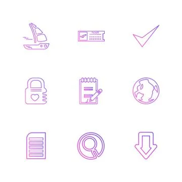 Folder , files , directory , search , code , eps icons set vector Stock Illustration