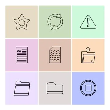 Folder , files , directory , search , code , eps icons set vector 스톡 일러스트