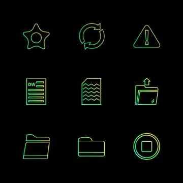 Folder , files , directory , search , code , eps icons set vector 스톡 일러스트