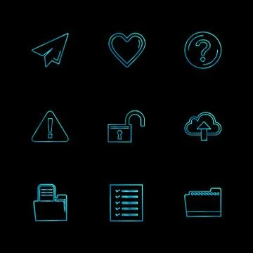 Folder , files , directory , search , code , eps icons set vector Stock Illustration