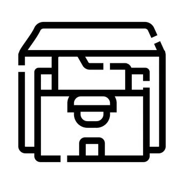Folder with files in a document archive storage box Stock Illustration