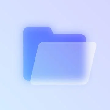 Folder files glassmorphism icon. Stock Illustration