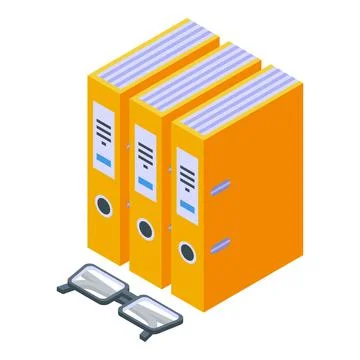 Folder files icon isometric vector. Office document paper イラスト素材