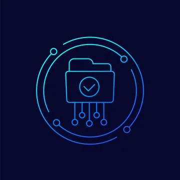 Folder with files icon, linear design Stock-Illustration