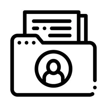 Folder With Files Icon Vector Outline Illustration Stock Illustration