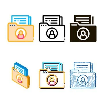 Folder with files icon vector variants outline Stock Illustration