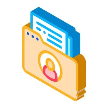 Folder With Files isometric icon vector illustration Stock Illustration