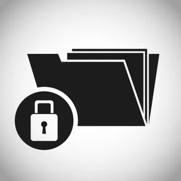 Folder files padlock protection data Stock Illustration